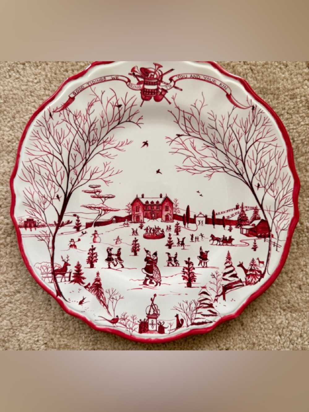 Juliska Winter Frolic Melamine Dinner Plates - Set of 8